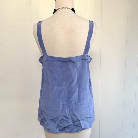 Vintage UMI Collections by Anne Crimmons 100% Silk Sleeveless Blouse Periwinkle - Picture 2 of 3